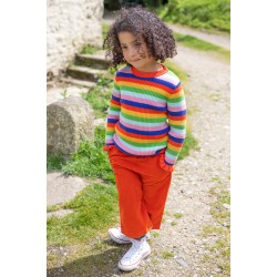 Jumper - Frugi - ZOE - knitted ribbed with cuffs -  Retro stripe