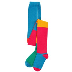 Tights - Stripe - Frugi - Norah - deep water colour block