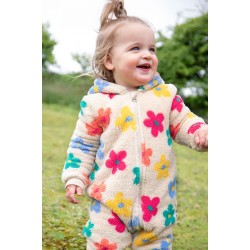 Snuggle suit - FLEECE - FLOWERS - Baby and Toddler - Fluffy TED Warm - Frugi 