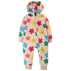 Snuggle suit - FLEECE - FLOWERS - Baby and Toddler - Fluffy TED Warm - Frugi 