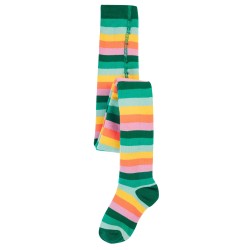 Tights - STRIPES - WARM - Frugi - Toasty - Terry knit - Cantaloupe Multi Rainbow - last 1-2y