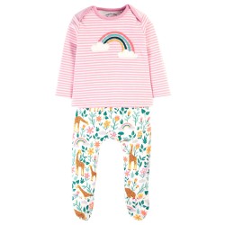Babygrow - ANIMALS - Giraffes - FRUGI - Brooke - All in one outfit - last two