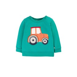 Jumper - FARM - Frugi - Easy on - TRACTOR - Iguana green sweatshirt
