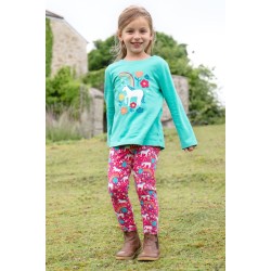 Leggings - Animals - HORSES - FRUGI - LIBBY -  Pink - Wild Horses