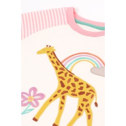 Pyjamas - ANIMALS - Giraffes - Frugi - Jamie - Pink Stripes