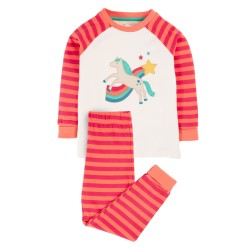 Pyjamas - HORSES - Frugi - Jamie - Horse - Cantaloupe Pink stripe 