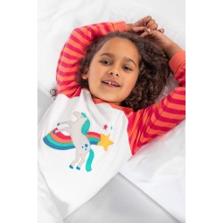 Pyjamas - HORSES - Frugi - Jamie - Horse - Cantaloupe Pink stripe 