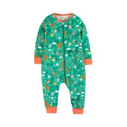 Babygrow - Romper - ANIMALS - FRUGI - Zelah Onesie - Zip up - A Tower Of Giraffes
