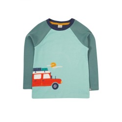 Top - VEHICLES - Frugi - Albert - Camper 4x4 - Moss Wrap around 