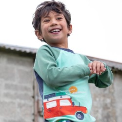 Top - VEHICLES - Frugi - Albert - Camper 4x4 - Moss Wrap around 