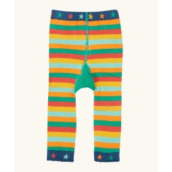 Leggings - FARM - Knitted - Frugi - TRACTOR - Rainbow stripe and stars