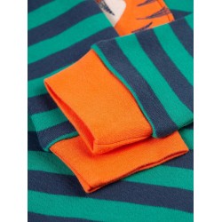 Babygrow - Romper - Animals - Frugi - TIGER - Rowan - Iguana green stripe