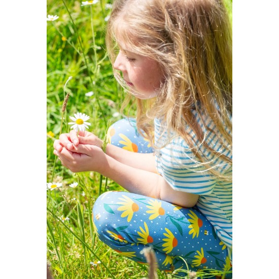 Leggings - LIBBY - FLOWERS - ECHINACEA flower and bees