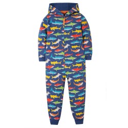 Snuggle suit - SEA - Big Kids - Frugi - Shiver of Sharks