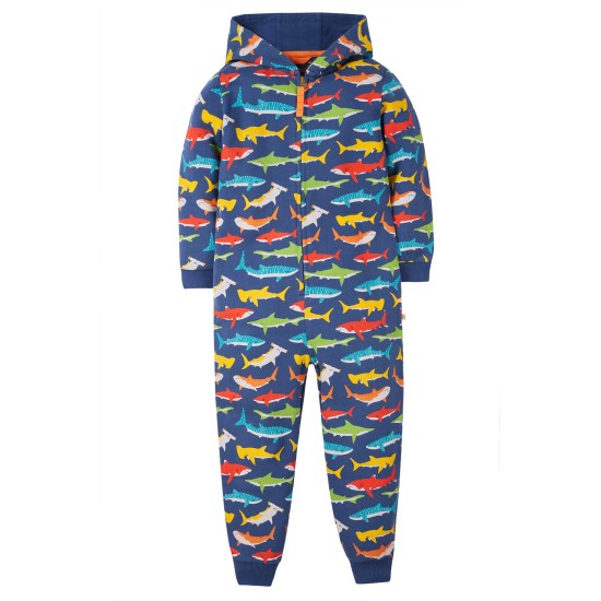 Snuggle suit - Frugi - Big Kids - Shiver of Sharks