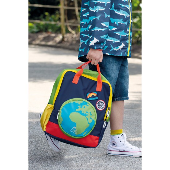 Bag  - Backpack - Frugi -  EARTH - RAMBLE - 28cm wide  x 34cm high x 11cm deep approx. , fits an A4 folder