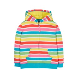 Hoody - RAINBOW - Frugi - STRIPE - CARBIS - Rainbow white stripe 