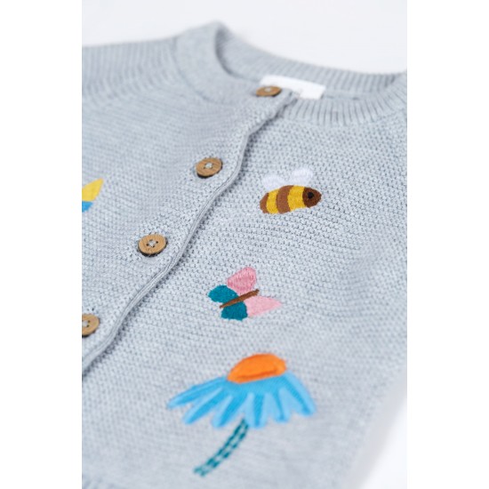 Cardigan - Frugi - Colby - Flowers and bees 