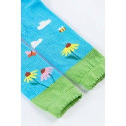 Leggings - Garden - Knitted - Frugi - Echinacea flowers and bees