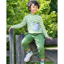 Trousers - ROLL UP- Frugi - Pioneer - with roll up cuffs - JUNGLE GREEN - last 4-5y
