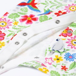 Babygrow - BIRDS - Frugi - Toucan , flowers and tropical birds