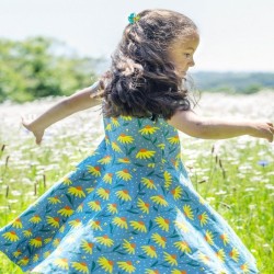 Dress - Skater - Flowers - Short sleeves -  Frugi - Echinacea flower