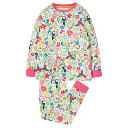 Pyjamas - BIRDS - Toucan - Frugi - Sundown - Tropical Birds - White Flowers