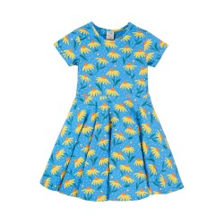 Dress - Skater - Flowers - Short sleeves -  Frugi - Echinacea flower