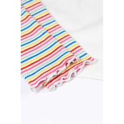 Set - BIRDS - 2pc - Frugi - Jade - Soft White Tropical Birds top and Rainbow rib leggings - last two