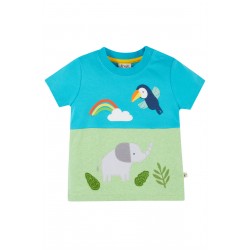 Top - Frugi - Penryn - Elephant and tropical sea Toucan and rainbow