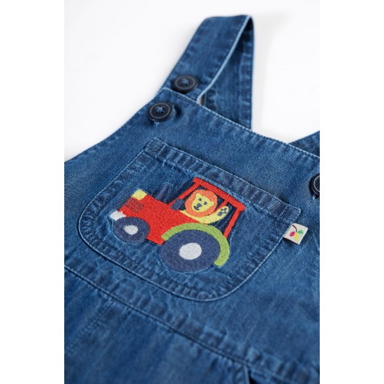 Trousers - Dungarees - Summer - Frugi - CARNKIE - TRACTOR - Denim Chambray