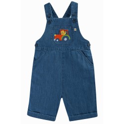 Trousers - Dungarees - Summer - Frugi - CARNKIE - LION on a TRACTOR -  Light denim Chambray