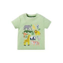 Top - Frugi - Creature - JUNGLE animals - green