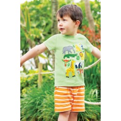 Shorts - STRIPE - Orange -  Frugi - Ellis - Tangerine Breton