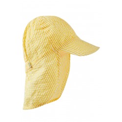 Sun and swim - hat - Frugi - UNISEX - Seersucker Legionnaires Hat - Dandelion Yellow Stripe