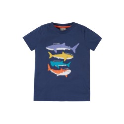 Top - SEA - Frugi - AVERY - Sharks - Navy - last size 4-5y