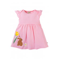 Dress - Frugi - BOBBY - Bunny Rabbit - pink stripe
