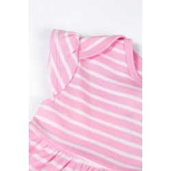 Dress - Frugi - BOBBY - Bunny Rabbit - pink stripe - flash offer