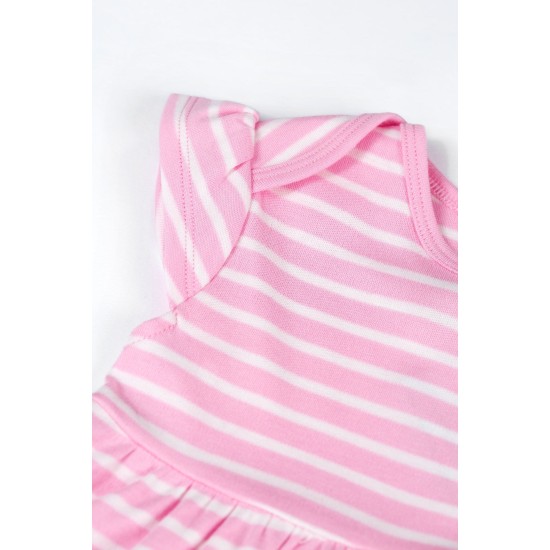 Dress - Frugi - BOBBY - Bunny Rabbit - pink stripe