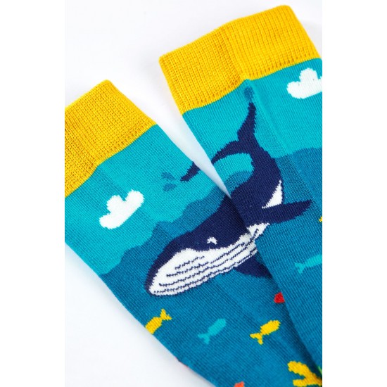 Socks - Frugi - 3pc - Deep Water Sealife - last size 6-8y (13-2 shoe)