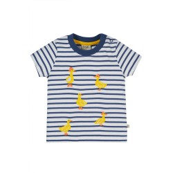 Top - BIRDS - Frugi - Ennis - DUCKS - navy blue stripe