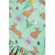 Dress - SKATER - Short sleeves - FRUGI - Morwenna - Bunny Rabbits and Garden flowers 