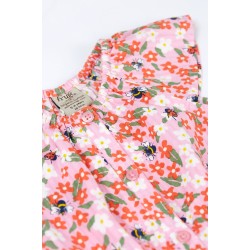 Playsuit Romper - GARDEN - Frugi - NYLA - Pink Floral fun