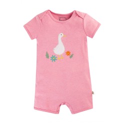 Babygrow - Romper - SUMMER - Frugi - SHORTIE - RUE -  PINK DUCK