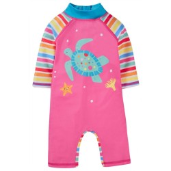 Sun and swim - Swim SUIT - SEA - TURTLE - Frugi - PINK  seaside stripe