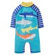 Sun and swim - Swimwear - Frugi - Sun Safe suit - SHARKS - Tropical blue sea