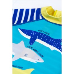 Sun and swim - Swimwear - Frugi - Sun Safe suit - SHARKS - Tropical blue sea