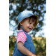 Sun and swim - Hat - Frugi - REVERSIBLE - Helen - Chambray and Yellow Daisies with strap ties