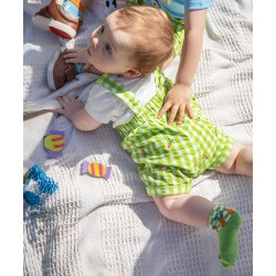 Set - GARDEN - 2pc - Frugi - Alfred - Gingham Green - Dungarees and body outfit - Carrots