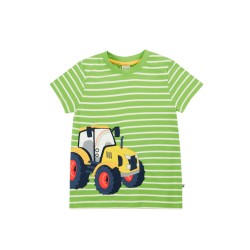 Top - FARM - Frugi - SID - TRACTOR - Kiwi green breton stripe 